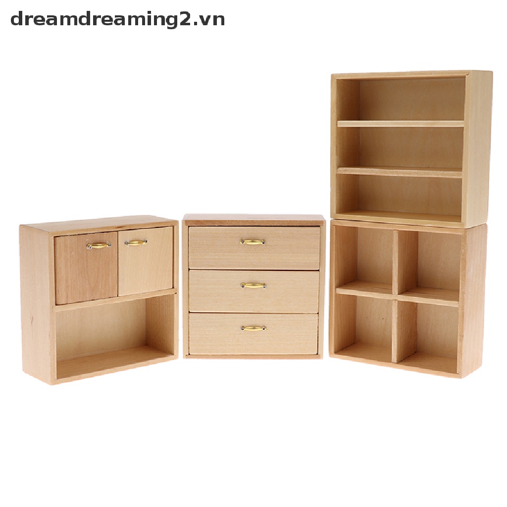 Kệ Gỗ Trang Trí Nội Thất Cho Nhà Búp Bê Tỉ Lệ 1: 12