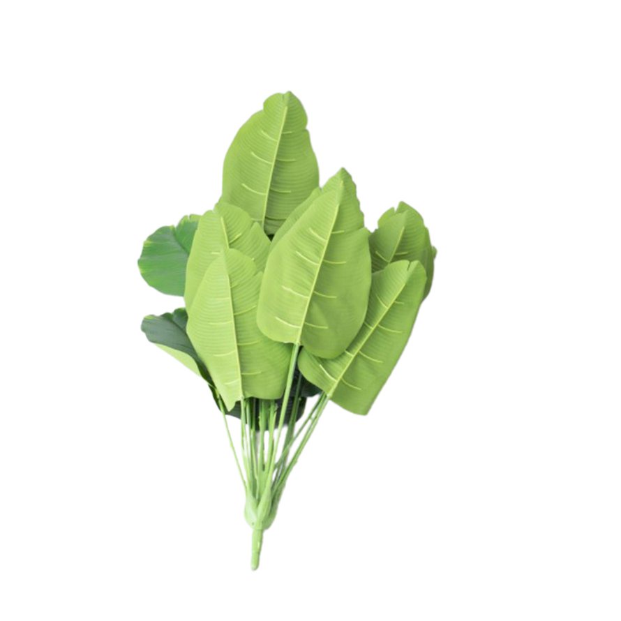 Bộ 18 Lá Chuối Giả Bằng Nhựa Trang Trí Nhà Cửa / Cây Skybird cao cấp Cây chuối Skybird phân loại Maranta Plant Viral Cây nhân tạo / Cây trồng trong chậu 18 lá Cây cọ nhựa giả nhân tạo lớn