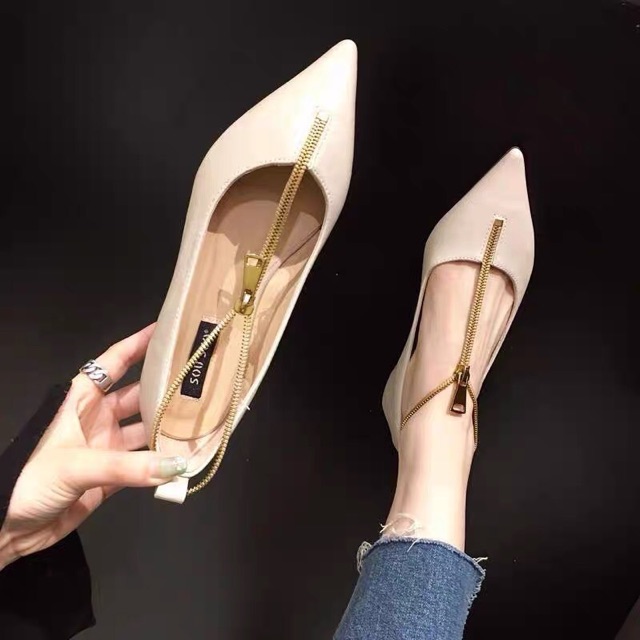 [SẴN] GIÀY BÚP BÊ MŨI NHỌN DÂY KÉO GIỮA SIÊU PHẨM