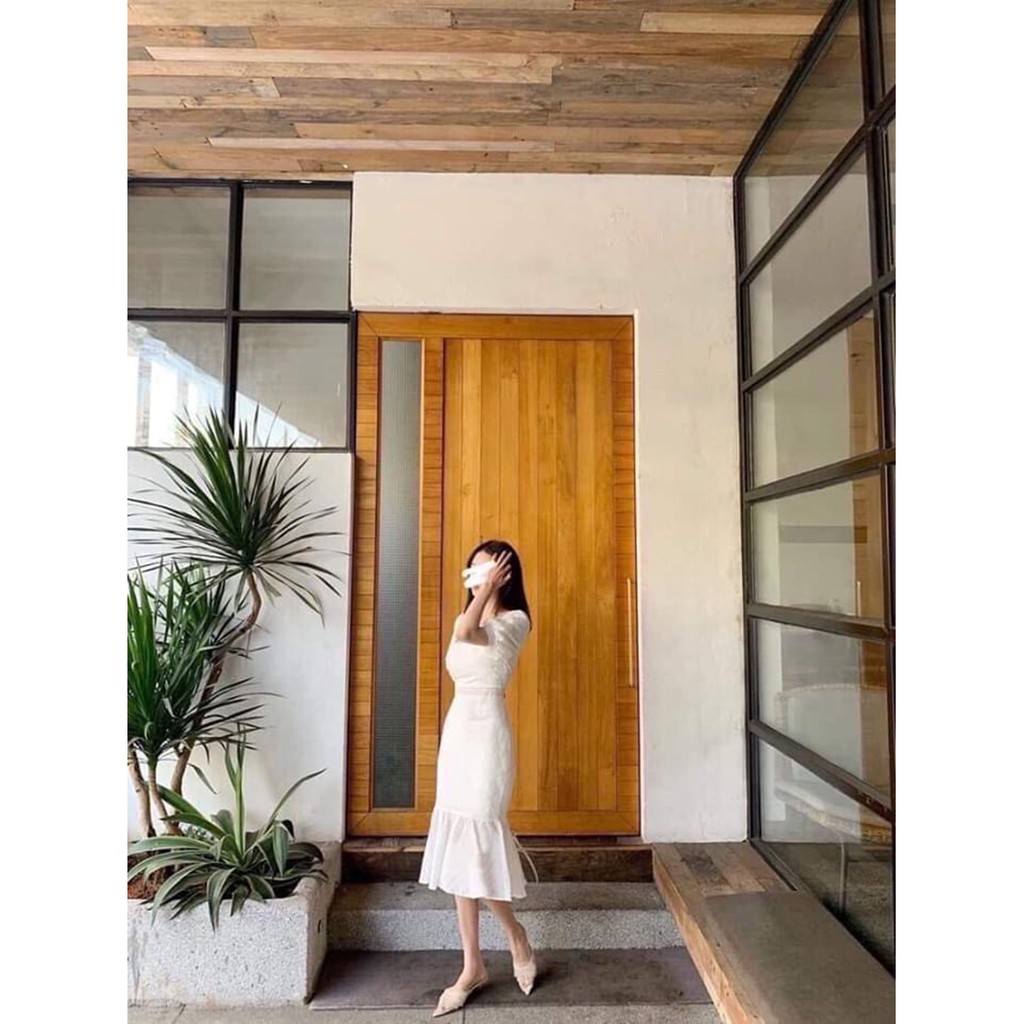 Đầm maxi công chúa [HÀNG CAO CẤP] dự tiệc trắng phối ren đuôi cá Hà Kiều Fashion-chất đũi xinh xắn | BigBuy360 - bigbuy360.vn