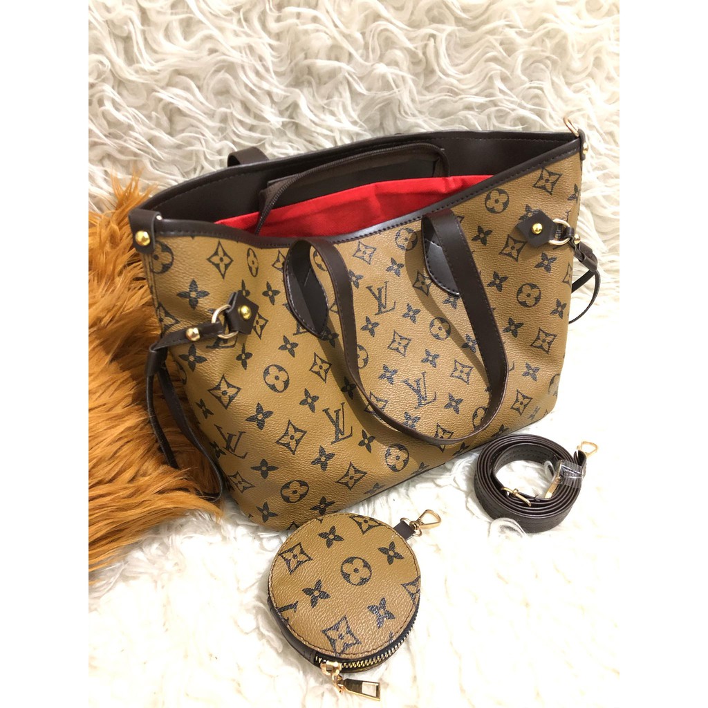 Túi Totebag Lv Neverfull Super Set Wallet Size M