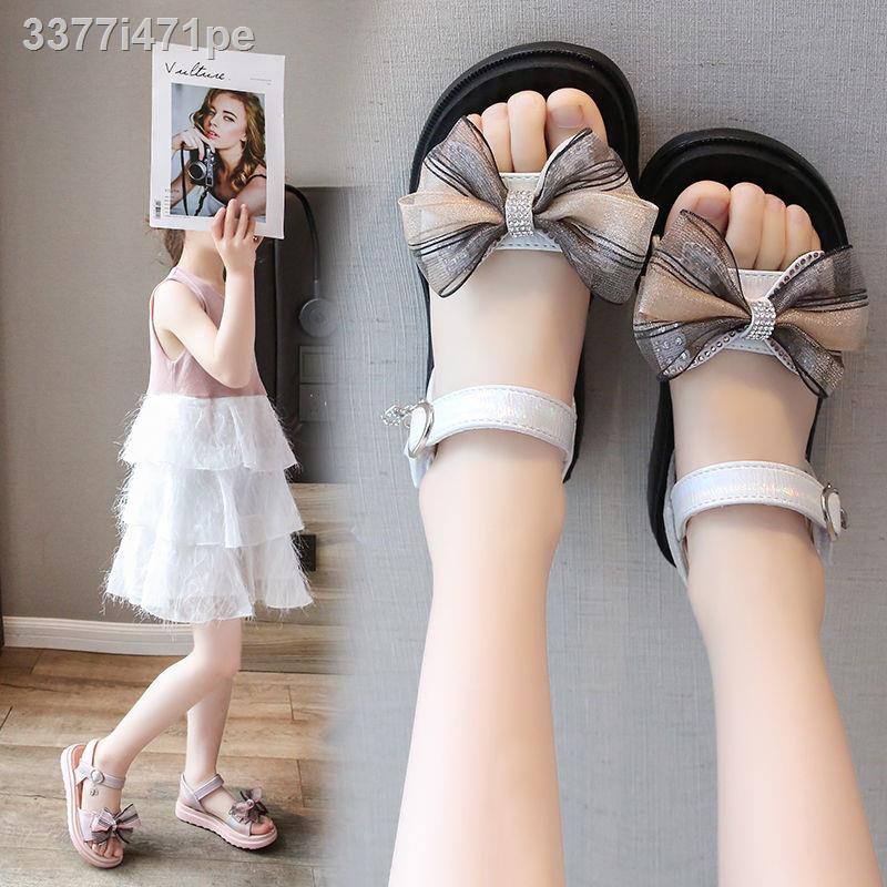 Dép cô gái mùa hè mới thời trang trẻ em giày nơ đế mềm chống trượt đi biển