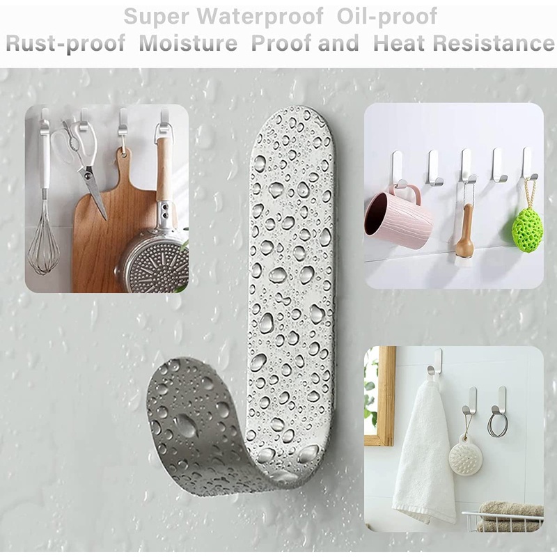 Set 5 Móc Treo Đồ Hình Chữ J Bằng Thép Không Gỉ Đa Năng Tiện Dụng