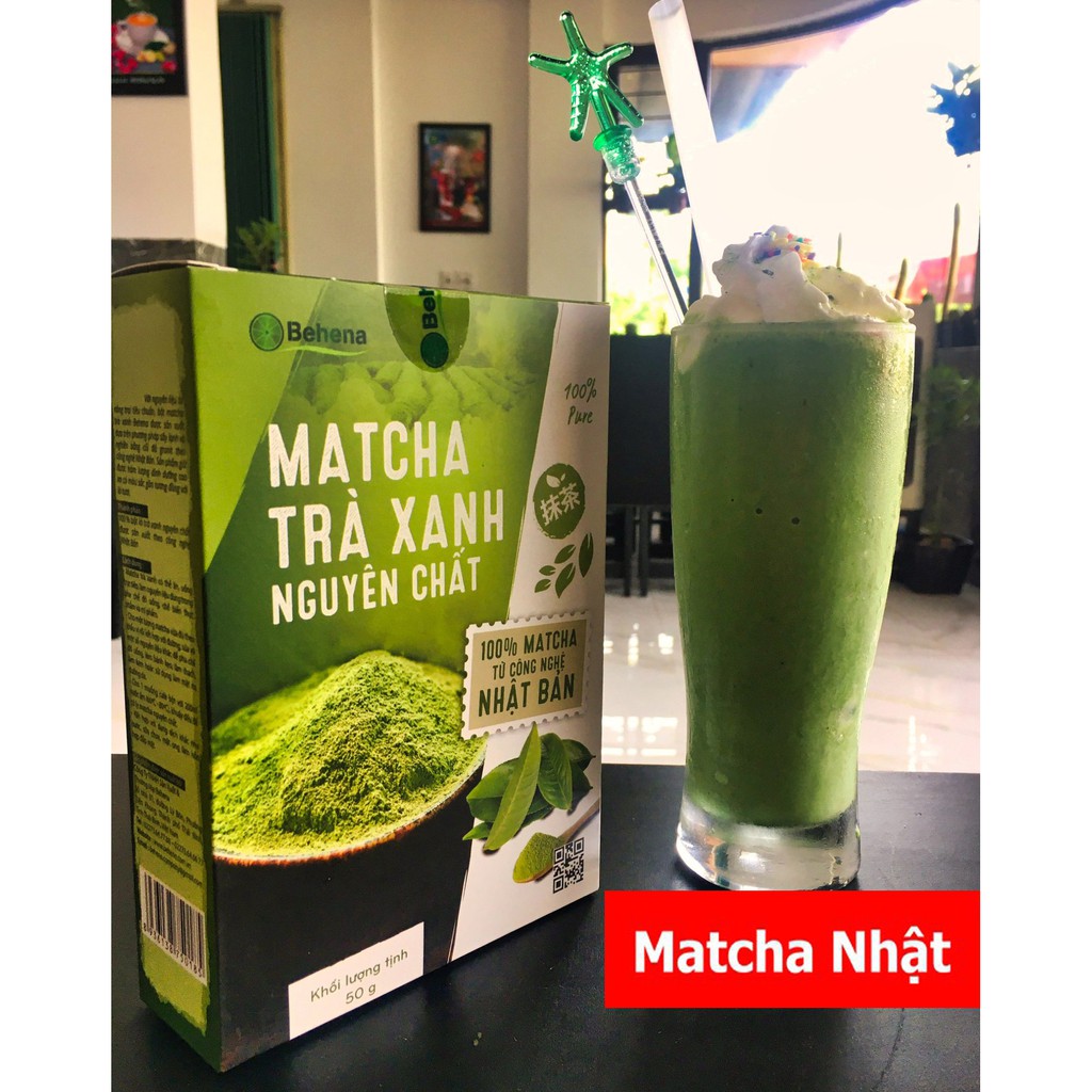 Matcha Nhật Bản - Bột Matcha Trà Xanh Nguyên Chất 100% Từ Công Nghệ Nhật Bản (Behena Hộp 50g)