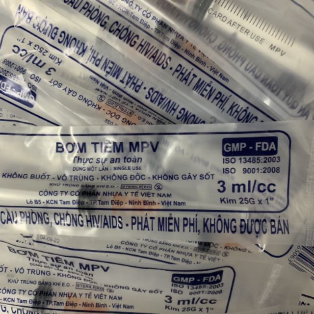 Combo 10 bơm tiêm MPV 3ml - Cỡ kim 25G