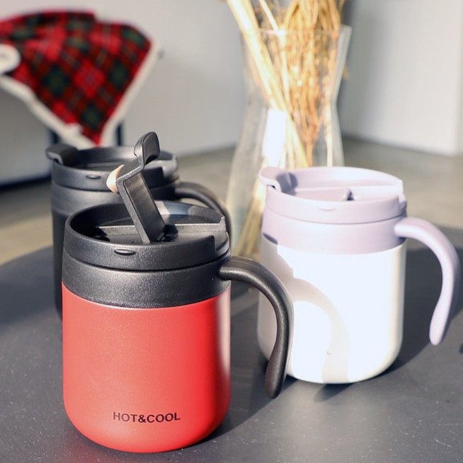 Bình Giữ Nhiệt 350Ml Hai Lớp Bằng Thép Không Gỉ, Bình Chân Không Giữ Nhiệt Cách Nhiệt Có Tay Cầm Lamita bgn02