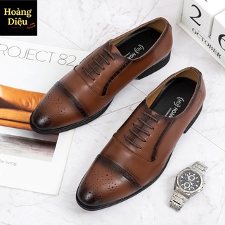 Giày tây nam - giầy da nam Oxfords công sở da bò nguyên miếng, kiểu dang cực đẹp, đế cao su đặc nguyên khối HD02
