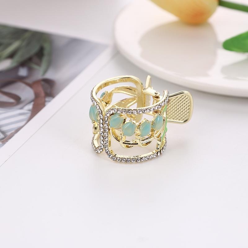 Kẹp Tóc Đuôi Ngựa Bằng Kim Loại Khảm Đá Cao Cấp