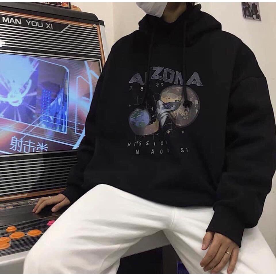 Áo khoác nỉ hoodie unisex ZAMAC kiểu sweater form rộng chữ ARIZONA chất nỉ dày - ZA0022 | BigBuy360 - bigbuy360.vn