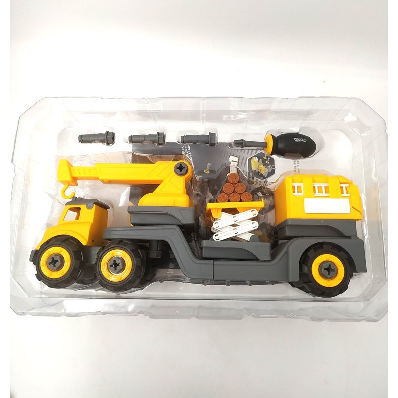 Bộ đồ chơi lắp ráp VECTO DIY 3 trong 1 - Xe cẩu, Xe chở gỗ, Xe dụng cụ OK1029