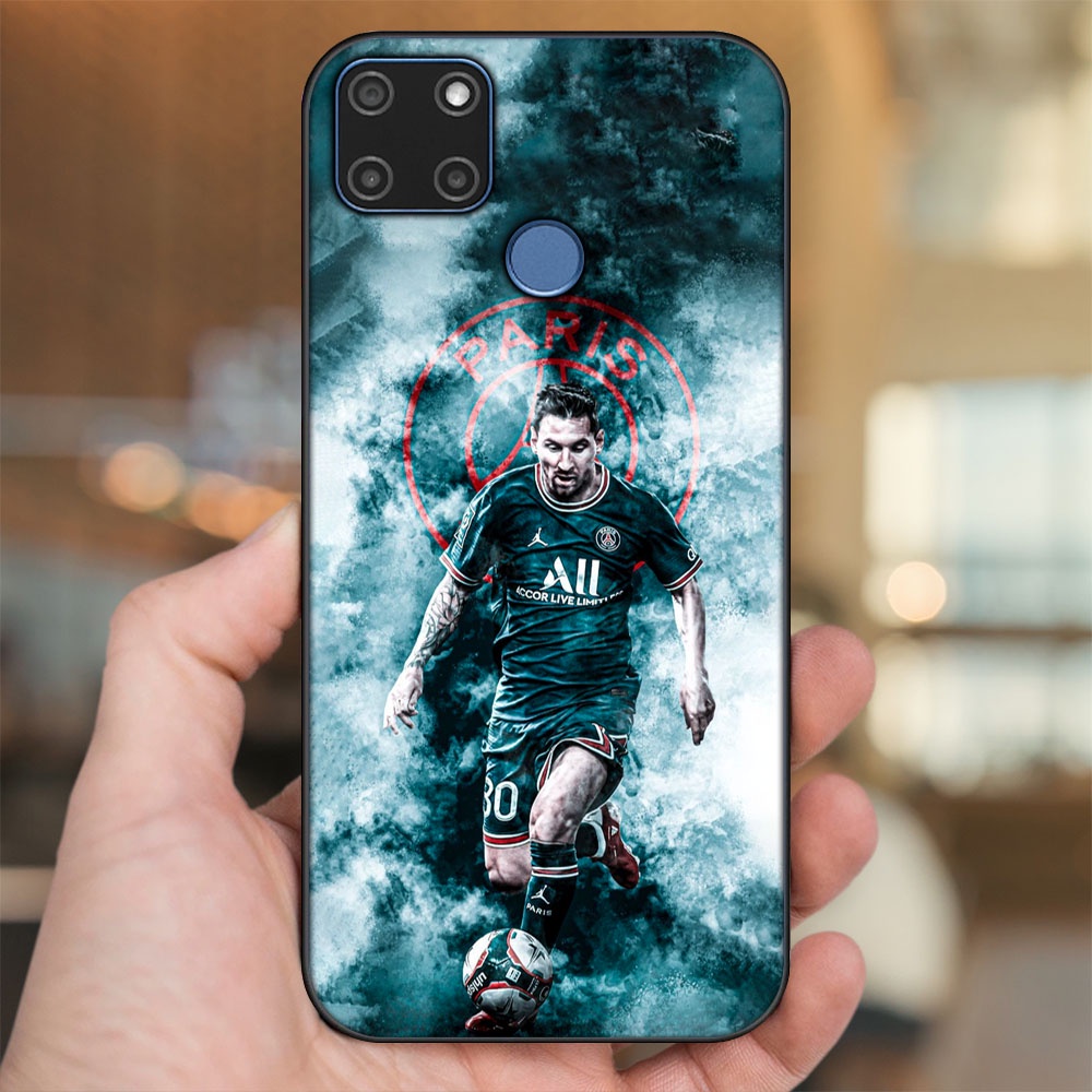 Ốp lưng Realme C12, C21Y viền đen in hình Lionel Messi Barcelona PSG