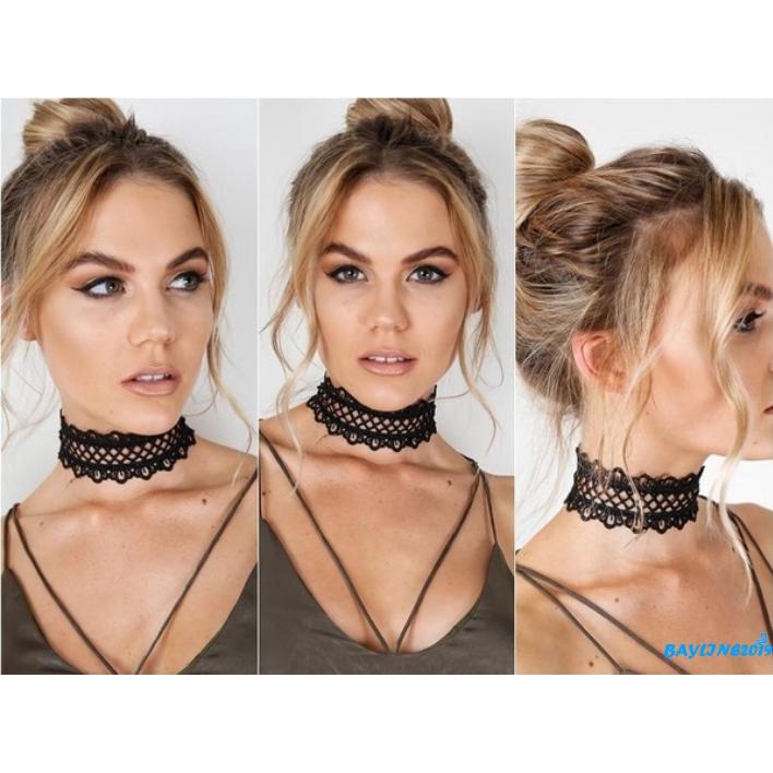 Vòng Cổ Choker Ren Đính Hoa Hồng Phong Cách Gothic
