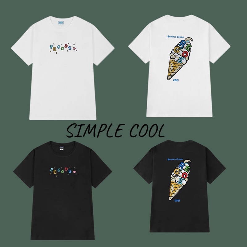 Áo thun Simple Cool SUMMER CREAM from local brand size M L Xl 40-90kg