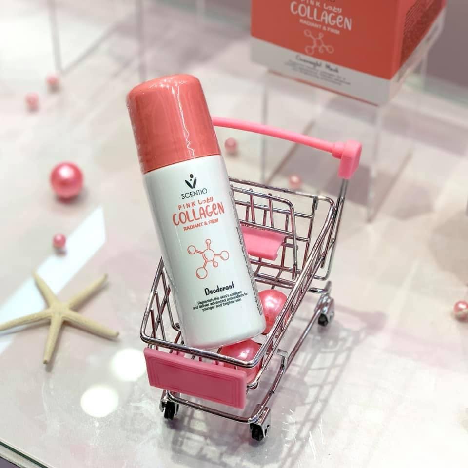 01 Lăn Khử Mùi Dưỡng Trắng Da Dưới Cánh Tay Scentio Pink Collagen 50ml Thái Lan