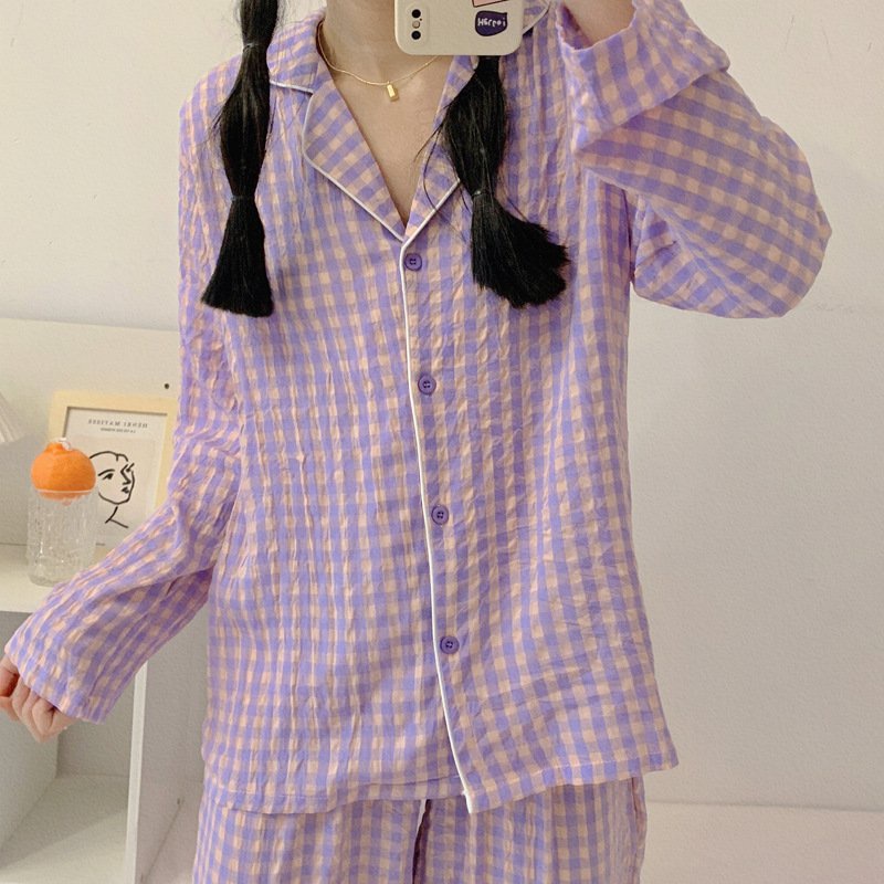 Đồ bộ nữ dài tay dễ thương đồ ngủ nữ cotton thun dài tay quần dài set pijama thu đông Her Vibe