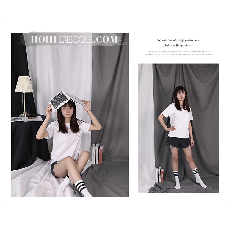 Vải Phông Nền Chụp Ảnh Trơn, Background Livestream Lookbook Studio, Chụp Hình Sản Phẩm - Trắng, Đen, Đỏ...- HoHi Decor