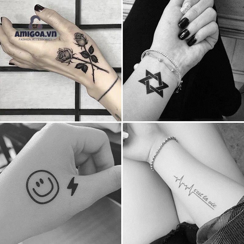 ✨✨Nhãn dán hình xăm tạm thời chống nước phong cách ngẫu nhiên cá tính thời trang dành cho nam và nữ