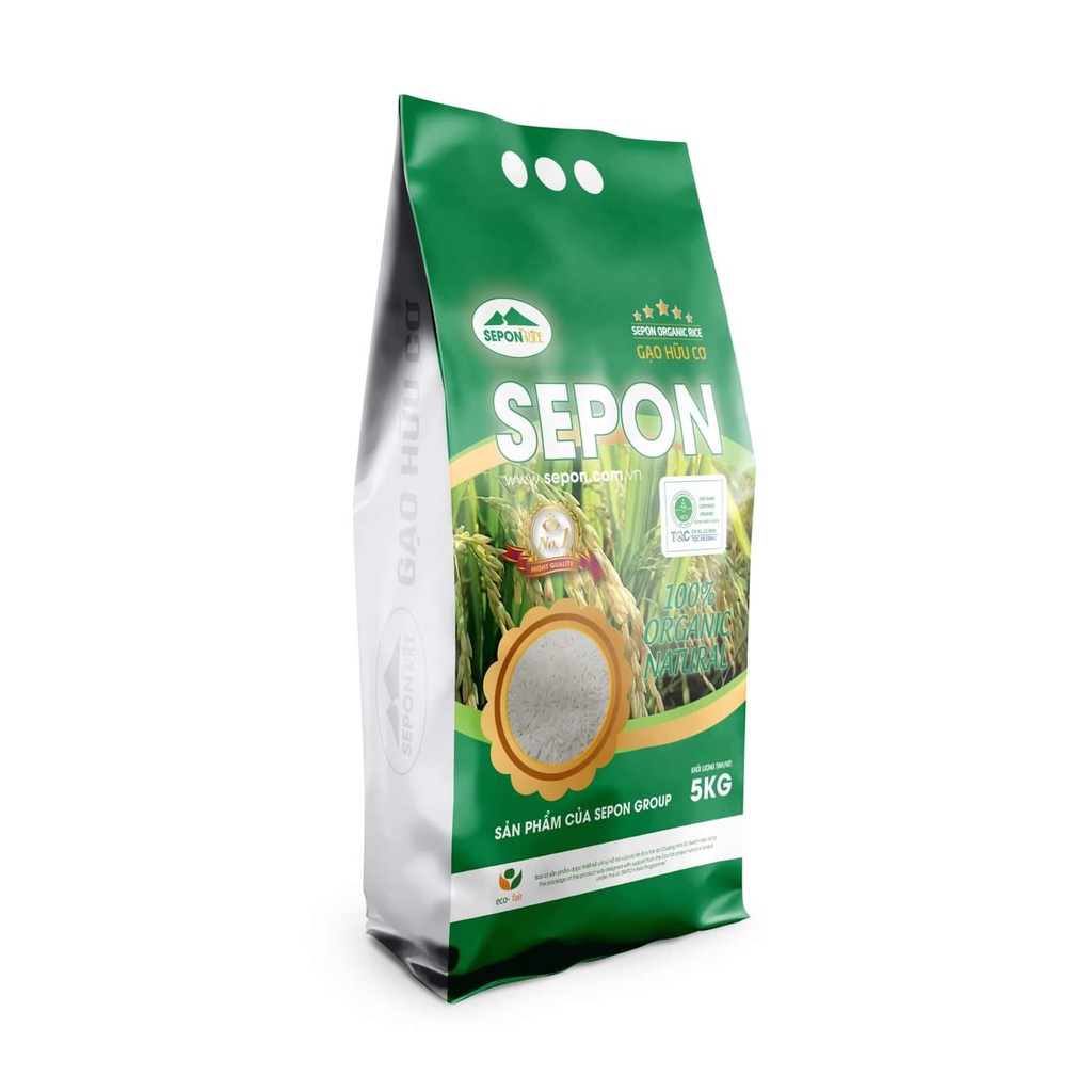 Gạo sạch hữu cơ / Gạo Organic SEPON - Giống ST25 - Gạo ngon nhất thế giới. 5kg