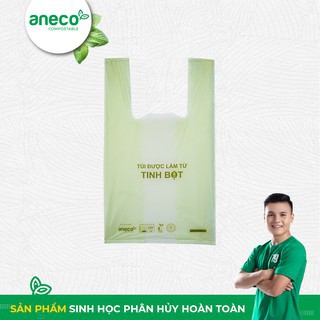 Túi có quai  sinh học phân hủy hoàn toàn AnEco xanh lá