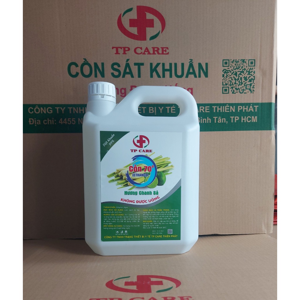 Dung Dịch Sát Khuẩn, Cồn Y Tế 70 Độ 5 Lít Cao Cấp Kháng Khuẩn Có Mùi Hương Thơm, Ngăn Ngừa Virus