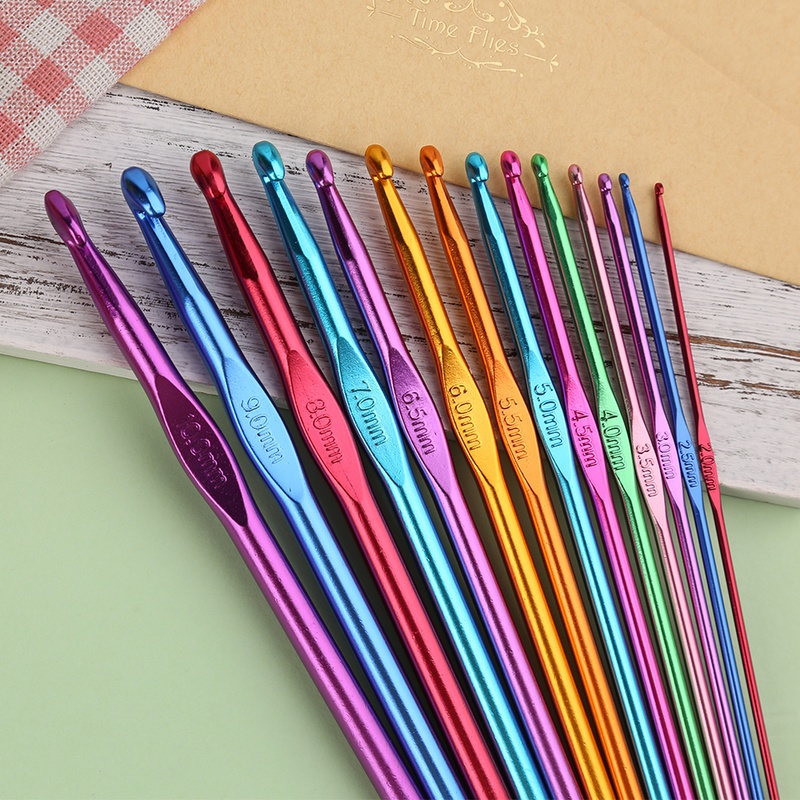 Set 8 Kim Đan Len Bằng Nhôm Nhiều Kích Cỡ Màu Sắc Ngẫu Nhiên