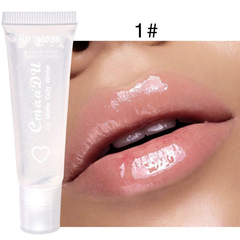 CmaaDu Moisturizing Plumping Clear Lip Gloss Big Lip Jelly Lip Matte Winter Cozy Lip Glossy Vitamin E Mineral Oil | BigBuy360 - bigbuy360.vn