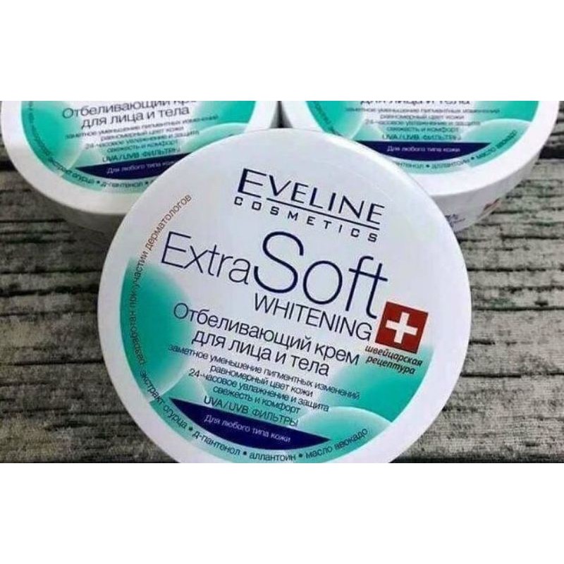 Kem dưỡng trắng da mặt và body eveline Extra Soft Whitening