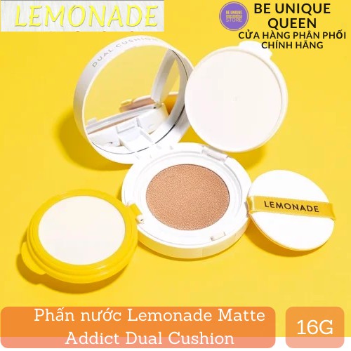 [Kèm Face Filler] Phấn nước Lemonade Matte Addict Dual Cushion 16g
