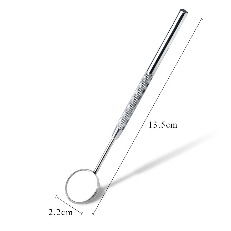 Một gương răng thép không gỉ để kiểm tra sự giãn nở lông mi bằng thiết bị in Mi-Press.