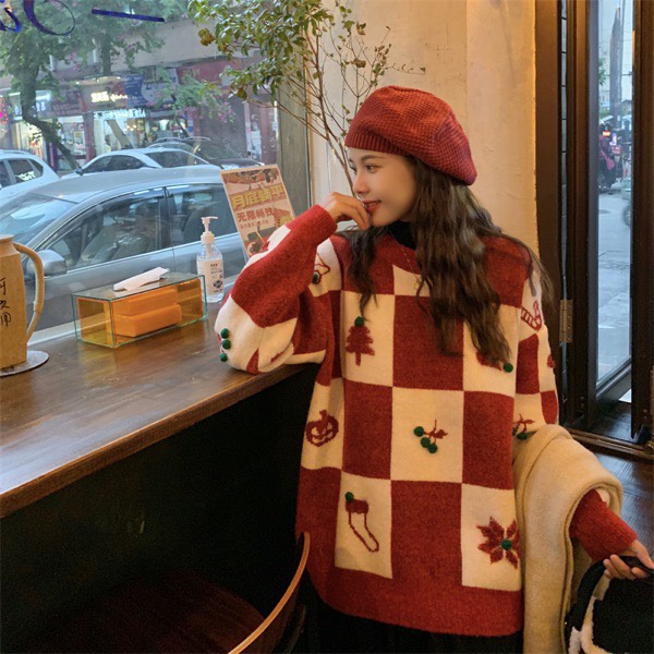 Áo Len Ô Vuông Noel Siêu Hót Hàng Quảng M0580-Vin_store168
