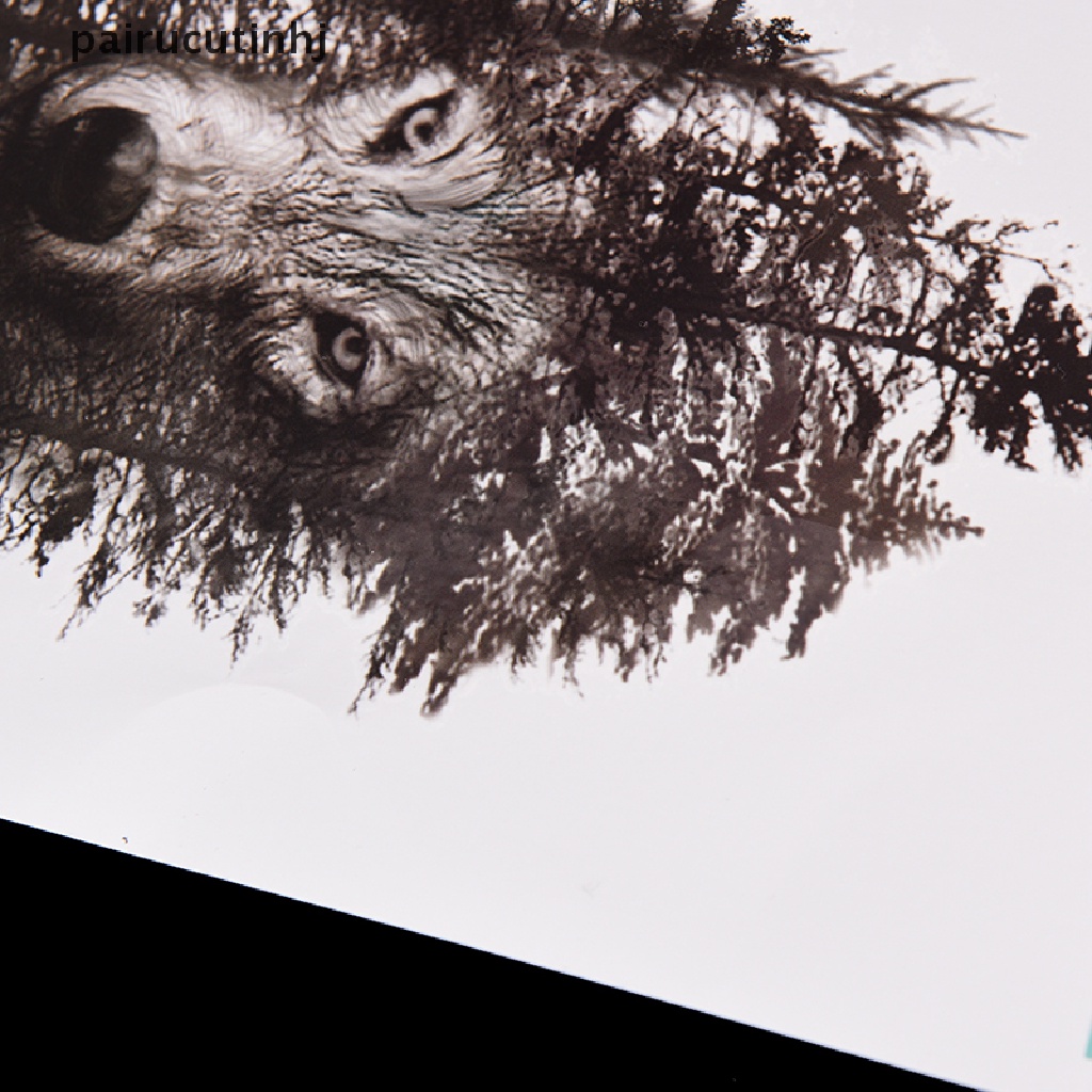 Hình Xăm Dán Tạm Thời Chống Nước Hình Sói Xám Rừng Lớn DIY