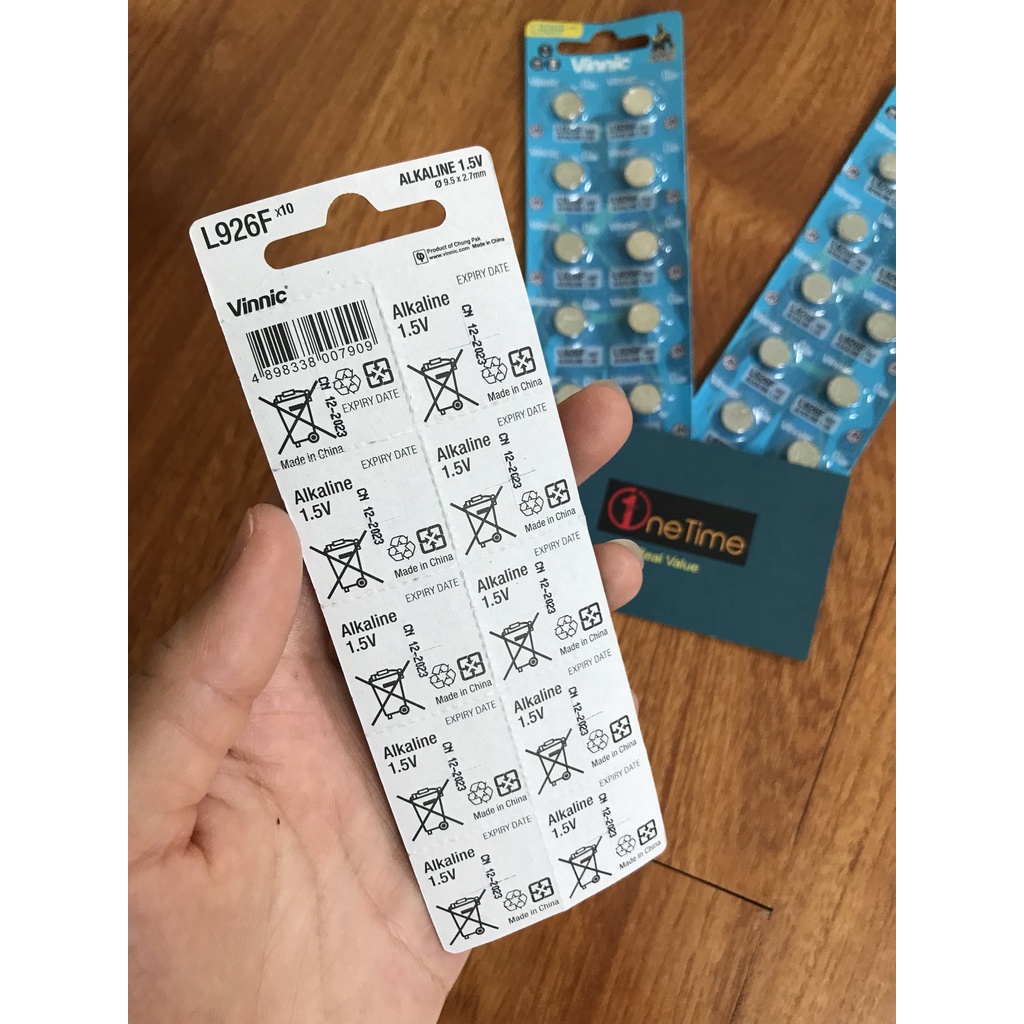 Vỉ 10 viên pin VINNIC AG7 SR927SW 395 926 927 chính hãng