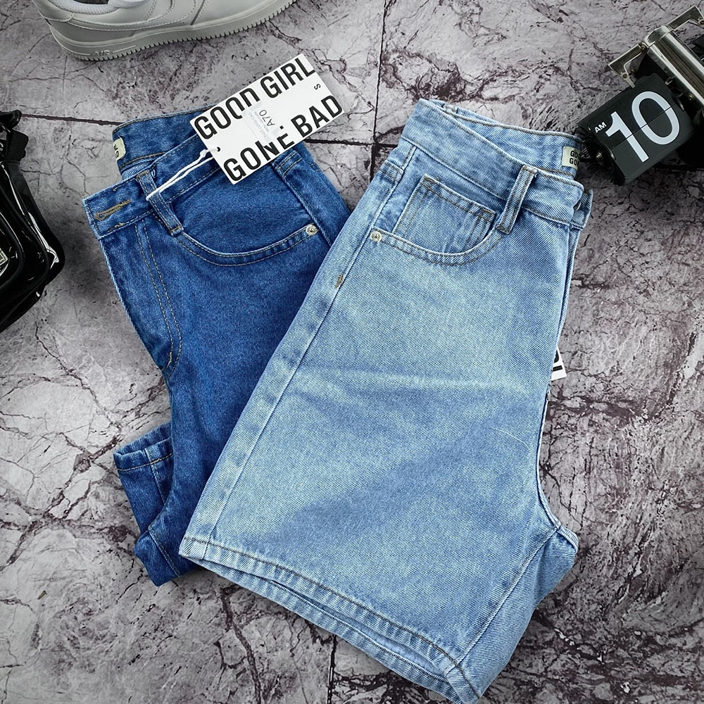Quần Short Jean Nữ Ngố Lửng Cạp Cao Trơn Tôn Dáng Phong Cách Trẻ Trung Năng Động Ulzzang NEYU | BigBuy360 - bigbuy360.vn