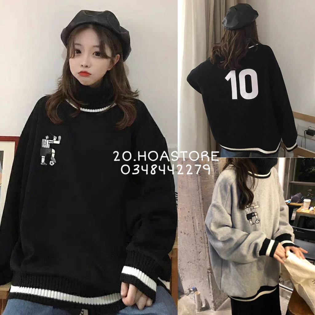 ÁO SWEATER NỈ CAO CỔ SỐ 10 UNISEX HOT | BigBuy360 - bigbuy360.vn