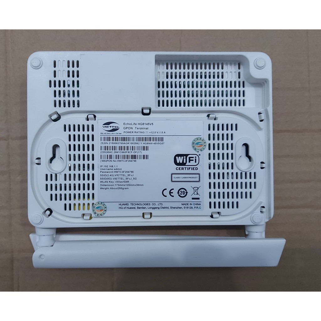 Huawei HG8145V5 Modem Router Viettel 2 Băng Tần chuẩn GPON và dùng Bridge Mode hoặc làm Converter