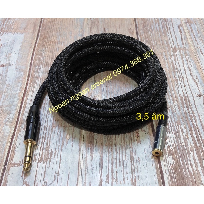 dây tín hiệu chuyển jack 3,5 ra jack 6,5 ly (6 ly) chuẩn mono hoặc stereo