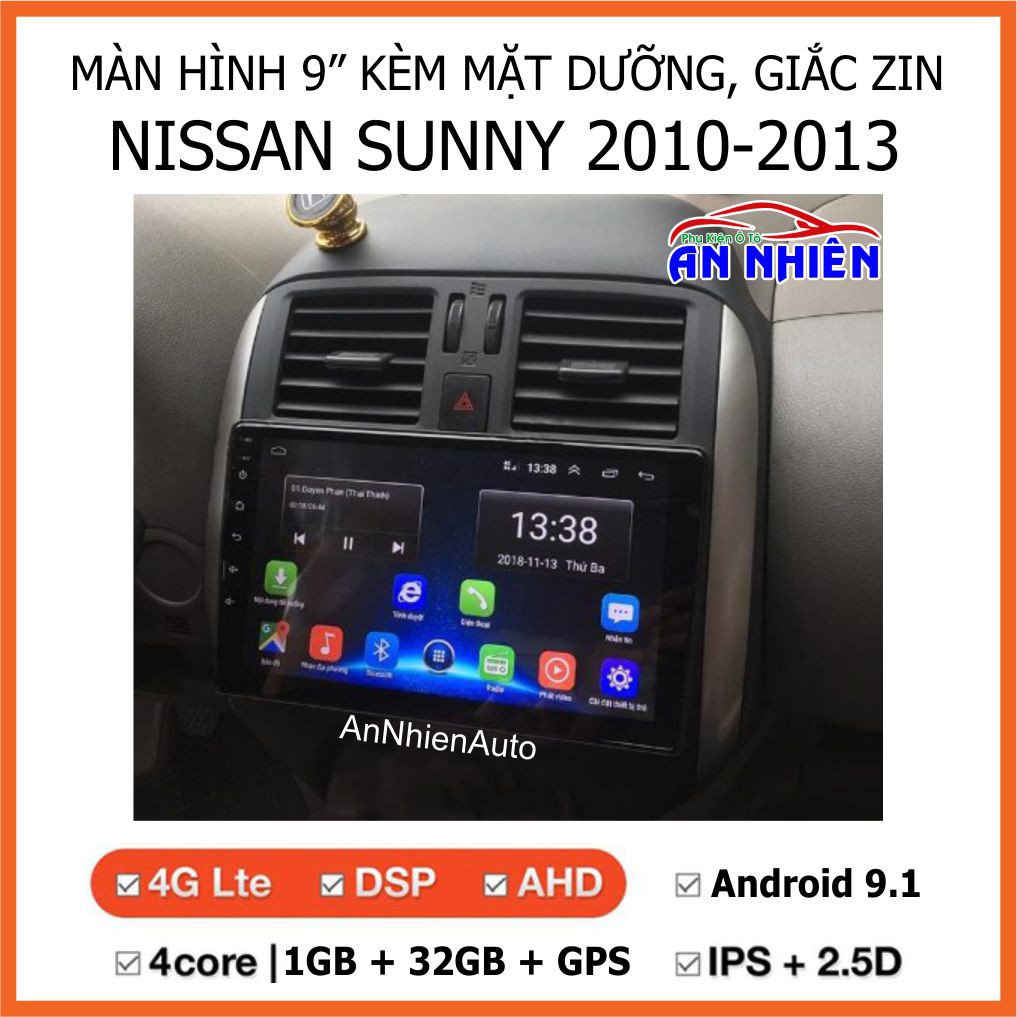 Màn Hình Android 9 inch Cho Xe SUNNY - Đầu DVD Chạy Android Kèm Mặt Dưỡng Giắc Zin Cho Nissan Sunny