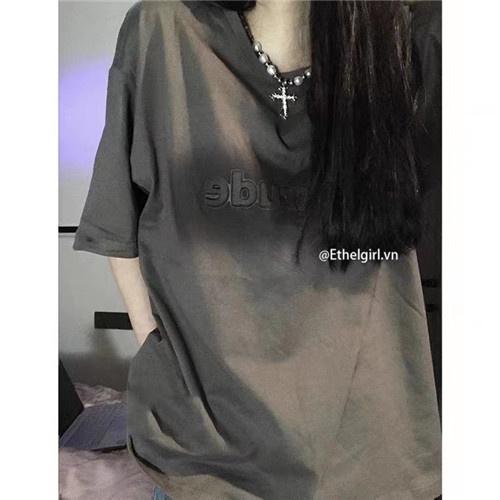 Áo Thun Tay Ngắn In Chữ Kiểu Vintage Mỹ Dễ Phối Đồ Cho Nữ