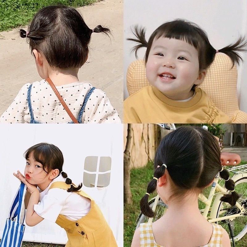 Set 800/1000 Dây Thun Buộc Tóc Chất Liệu Cao Su Dày Dặn Màu Sắc Xinh Xắn Dùng Một Lần Không Gây Đau Cho Bé