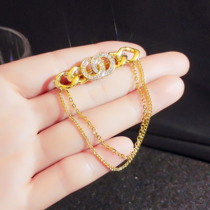 [Jiudolan] Trâm Cài Áo Dáng Dài Tua Rua Đính Kim Cương Giả Lấp Lánh Chống Chảy Xệ Phụ Kiện Cao Cấp Dành Cho Nữ