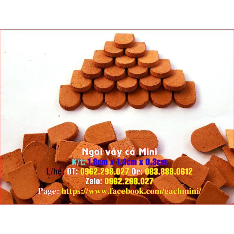 Gạch Mini, Ngói lợp Vây Cá Mini (set 340 viên), xây nhà mini, mô hình tiểu cảnh, trang trí sân vườn, đồ chơi trẻ em