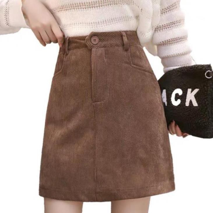 Chân Váy Chữ A , Chân Váy Ngắn Chất Nhung Tăm Dễ Phối Đồ, Thời Trang Thu Đông Trẻ Trung Năng Động. | BigBuy360 - bigbuy360.vn