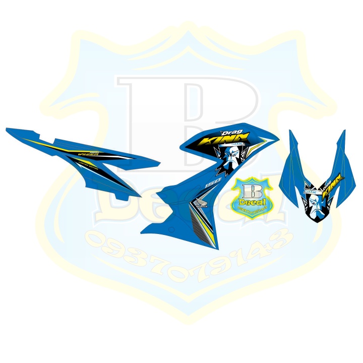 ( Quí khách vui lòng mang ra tiệm cho thợ dán ) Tem winner X king drag xanh 17