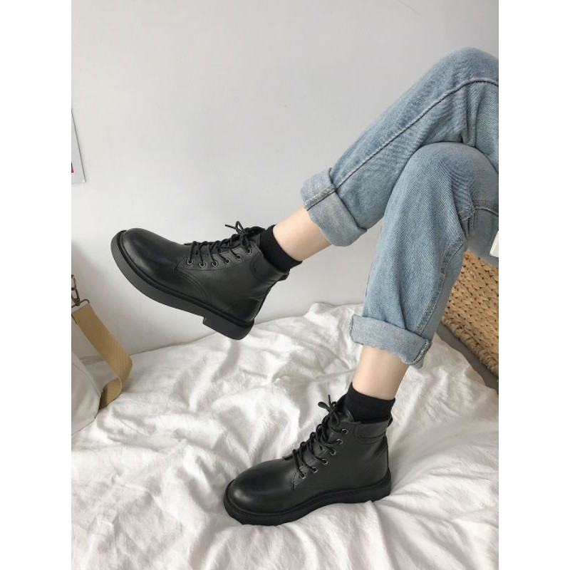 Giày Combat boot nữ thời trang phong cách Hàn Quốc