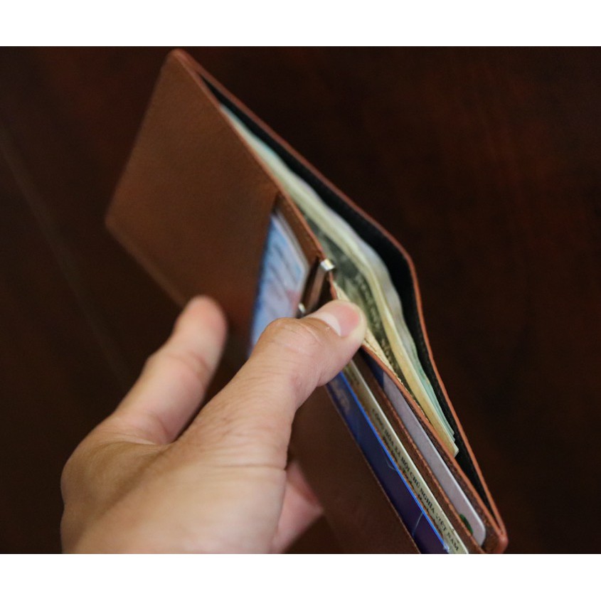 Ví kẹp tiền da bò cao cấp siêu mềm màu bò