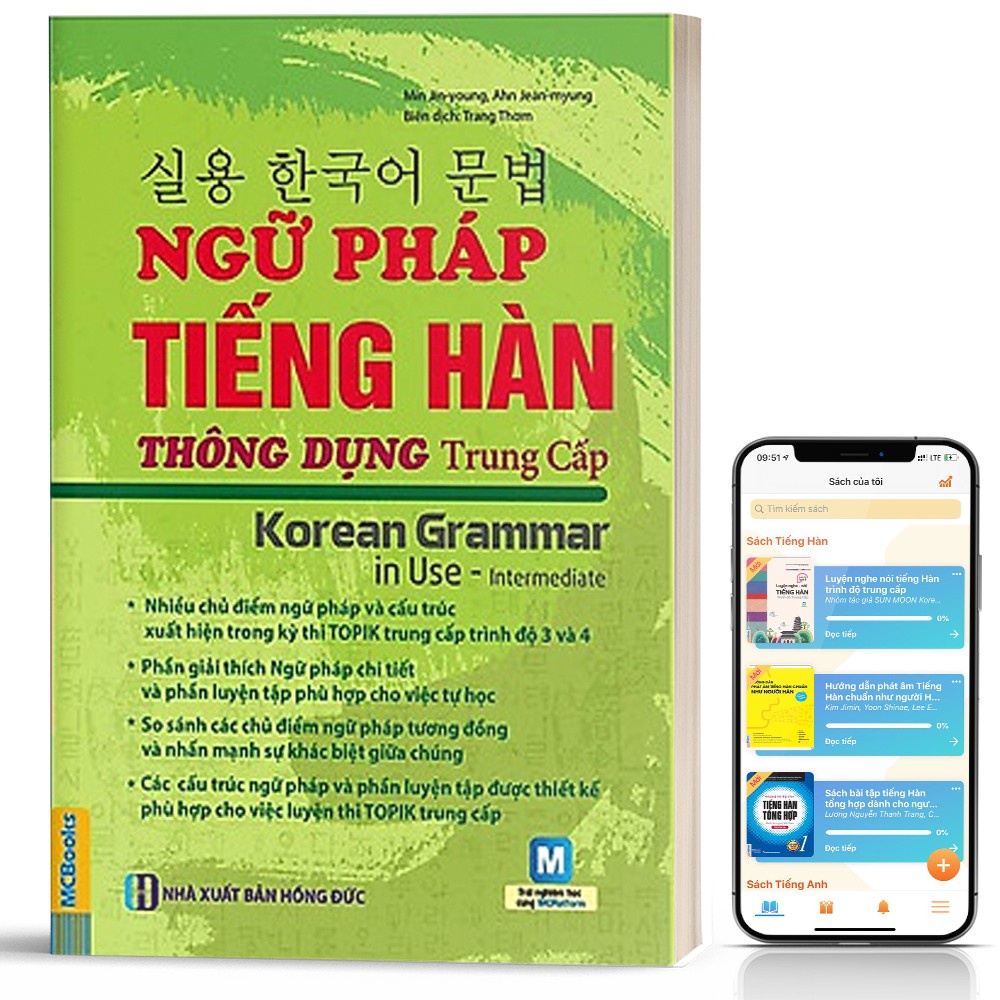 Sách - Ngữ Pháp Tiếng Hàn Thông Dụng Trình Độ Trung Cấp - Korean Grammar in use Intermediate - Học Kèm App Online