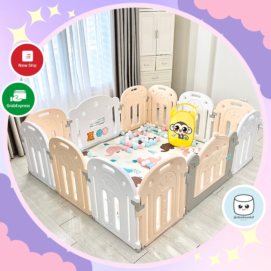 XẢ KHO GIÁ TỐT !!! Bộ quây cũi nhựa cao cấp hình vương miện 9BABY