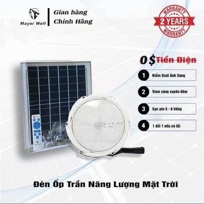 Đèn năng lượng mặt trời Mayor Wolf đèn ốp trần