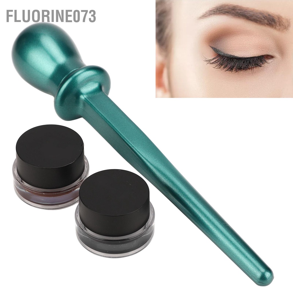 Fluorine073 Dụng cụ kẻ mắt Hướng dẫn silicone chống thấm nước Đũa phép với Kem màu nâu đen để trang điểm