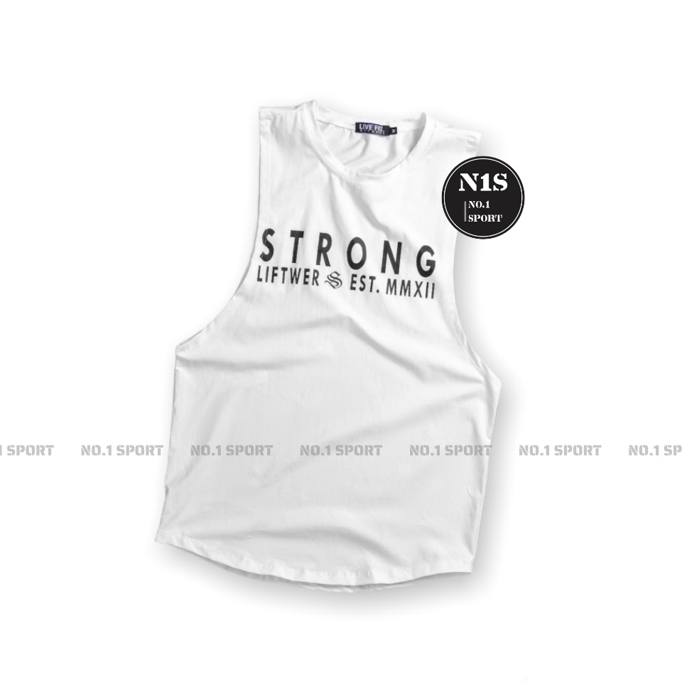 Tanktop Tập Gym Strong - 100% cotton